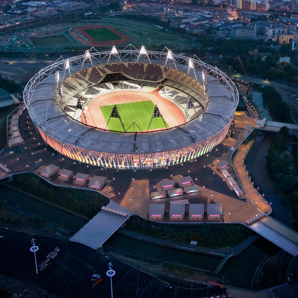 aerial shot of stadium