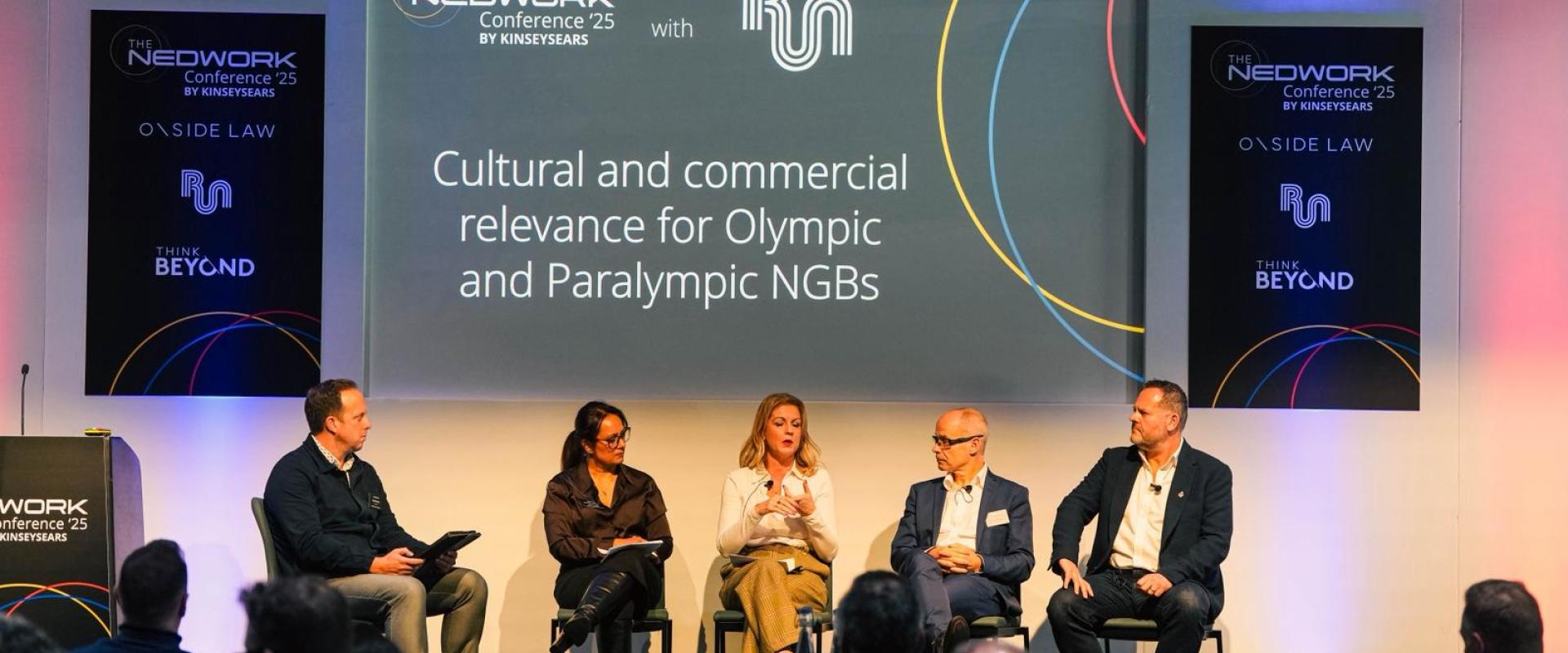 A photo over the panel at Network event