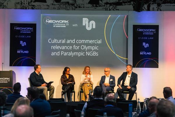 A photo over the panel at Network event