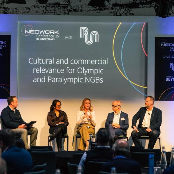 A photo over the panel at Network event